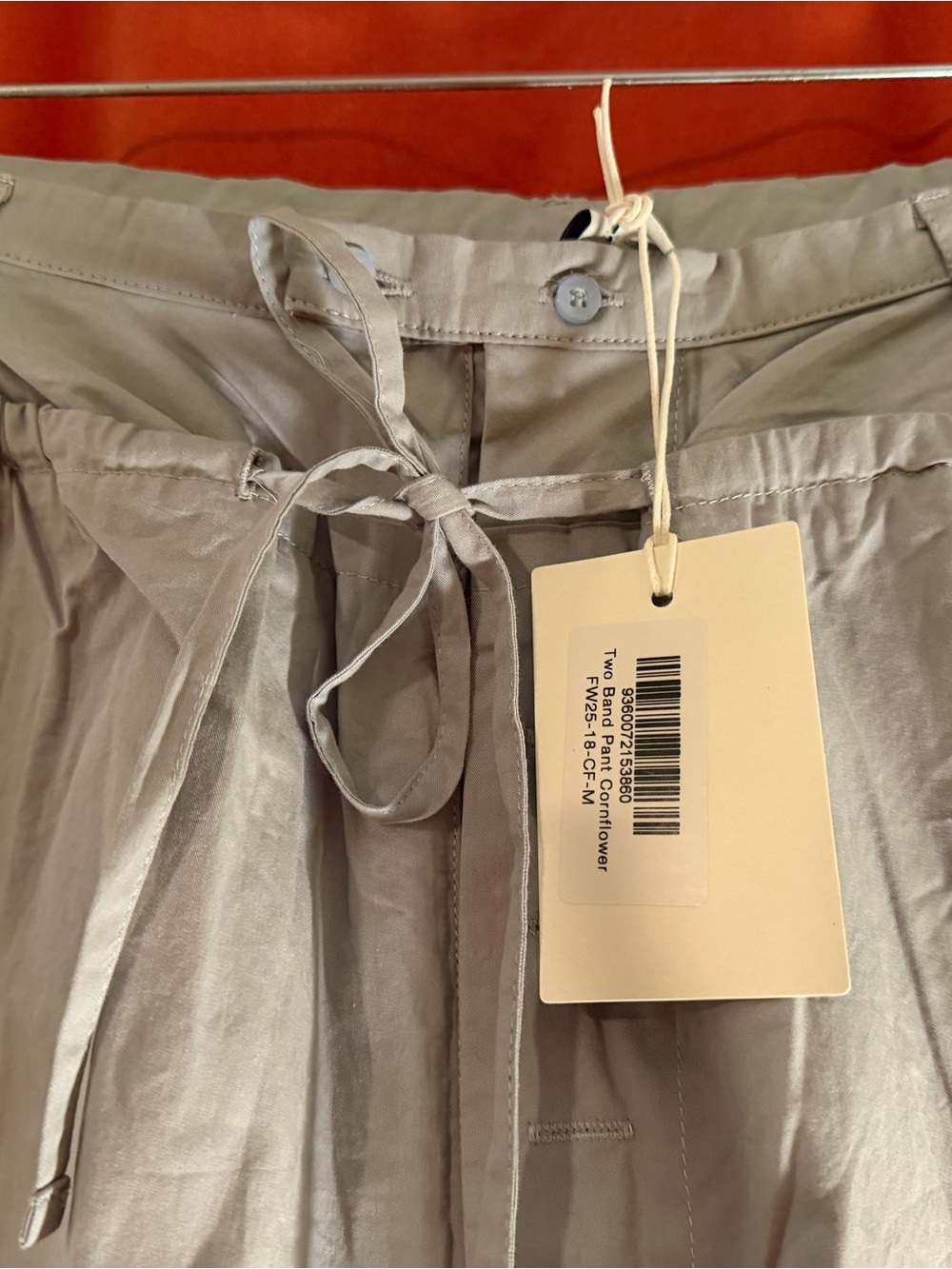 NWT Deiji studios Light Gray Drawstring Casual Pants with waist detail